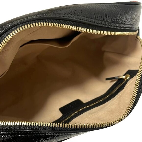 Auth GUCCI Ophidia 517080 Red Black Suede Patent Leather - Shoulder Bag - Picture 8 of 9